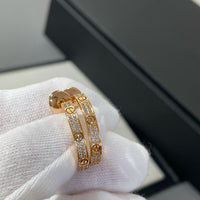 [Aethel jewelry]LOVE DIAMOND PINK GOLD HOOP EARRINGS