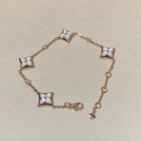 [Aethel jewelry]STAR 4 MOTIF MOP DIAMOND PINK GOLD BRACELET