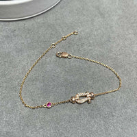 [Aethel jewelry]FORCE 10 DIAMOND CHAIN LINK PINK GOLD BRACELET