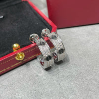 [Aethel jewelry]LOVE CERAMIC DIAMOND PAVED SILVER EARRINGS