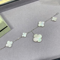 [Aethel jewelry]CLOVER 5 MOTIF WHITE MOP SILVER BRACELET