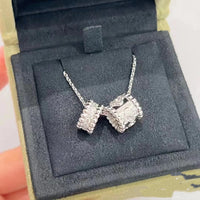 [Aethel jewelry]PERLEE DOUBLE PENDANT SILVER DIAMOND NECKLACE