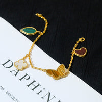[Aethel jewelry]LUCKY SPRING 5 MOTIF GOLD BRACELET