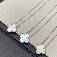 [Aethel jewelry]CLOVER MEDIUM SILVER WHITE MOP NECKLACE