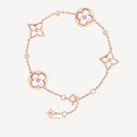 [Aethel jewelry]STAR AND SUN 4 MOTIF WHITE MOP PINK GOLD BRACELET