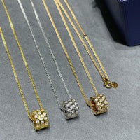[Aethel jewelry]BEE LOVE DIAMOND PAVED 3 ROW NECKLACE
