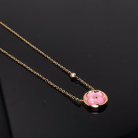 [Aethel jewelry]COLOR BLOSSOM PINK MOP SUN GOLD NECKLACE