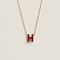 [Aethel jewelry]HM CLIC RED ENAMEL GOLD NECKLACE