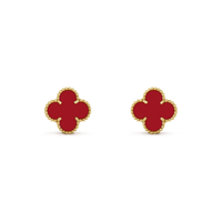 [Aethel jewelry]CLOVER MINI 9.5MM CARNELIAN EARRINGS