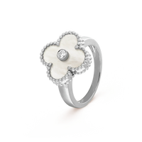 [Aethel jewelry]CLOVER SILVER MOP DIAMOND RING