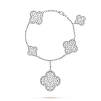 [Aethel jewelry]CLOVER 6 MOTIFS SILVER DIAMOND BRACELET