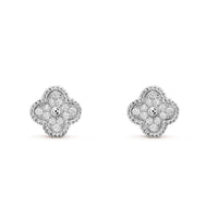 [Aethel jewelry]CLOVER MINI DIAMOND STUD EARRINGS