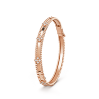 [Aethel jewelry]CLOVER BRACELET 4MM DIAMONDS