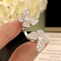 [Aethel jewelry]TWIN SILVER BUTTERFLY DIAMOND RING