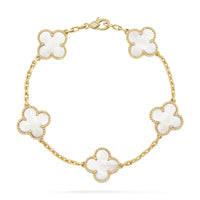 [Aethel jewelry]CLOVER  5 MOTIF WHITE MOP BRACELET
