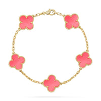 [Aethel jewelry]CLOVER 5 PINK MOP BRACELET