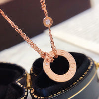 [Aethel jewelry]LOVE NECKLACE 16MM 2 DIAMONDS