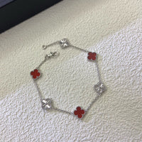 [Aethel jewelry]CLOVER 6 MOTIF RED AGATE LASER BRACELET