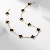 [Aethel jewelry]CLOVER 10 MOTIFS ONYX NECKLACE