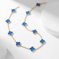 [Aethel jewelry]CLOVER 10 MOTIFS BLUE AGATE NECKLACE