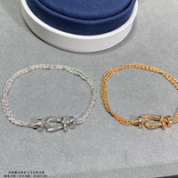 [Aethel jewelry]FORCE SMALL HORSESHOE  DIAMOND CHAIN ROPE BRACELET
