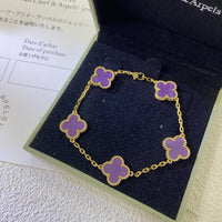 [Aethel jewelry]CLOVER  5 MOTIFS  PURPLE VIOLET BRACELET