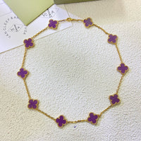 [Aethel jewelry]CLOVER 10 MOTIFS  PURPLE VIOLET  NECKLACE