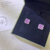 [Aethel jewelry]CLOVER MINI 9.5MM  PURPLE VIOLET EARRINGS