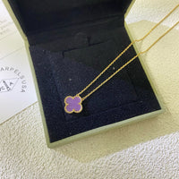 [Aethel jewelry]CLOVER 15MM  PURPLE VIOLET NECKLACE