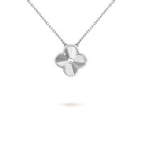 [Aethel jewelry]CLOVER 15MM LASER NECKLACE SILVER