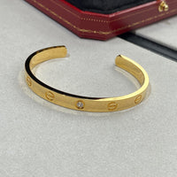 [Aethel jewelry]LOVE BRACELET 6.1MM 1 DIAMOND OPEN CUFF