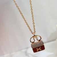 [Aethel jewelry]CONSTANCE RED PEDANT PINK GOLD NECKLACE