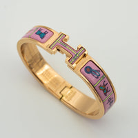 [Aethel jewelry]H PINK GOLD BRACELET PINK CERAMIC