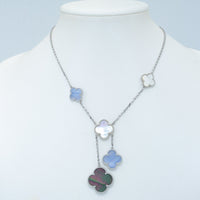 [Aethel jewelry]CLOVER MOP CHALCEDONY NECKLACE SILVER 6 MOTIF