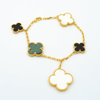 [Aethel jewelry]CLOVER BRACELET 5 MOTIFS ONYX MOP