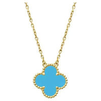 [Aethel jewelry]CLOVER 15MM VINTAGE TURQUOISE NECKLACE