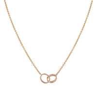 [Aethel jewelry]LOVE NECKLACE DOUBLE RING PINK GOLD