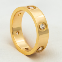 [Aethel jewelry]LOVE RING 5.5MM 6 DIAMONDS PINK GOLD