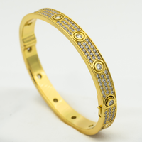 [Aethel jewelry]LOVE BRACELET 6.1MM DIAMOND-PAVED 10 BIG DIAMONDS