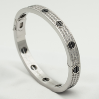 [Aethel jewelry]LOVE BRACELET 6.1MM DIAMOND-PAVED CERAMIC