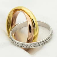 [Aethel jewelry]TRINITY RING GOLD PINK GOLD SILVER DIAMONDS