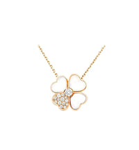 [Aethel jewelry]CLOVER MOP DIAMOND ROSE GOLD NECKLACE