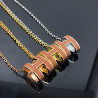 [Aethel jewelry]H NECKLACE BROWN