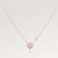 [Aethel jewelry]STAR PINK MOP 1 DIAMOND PINK GOLD NECKLACE