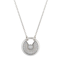 [Aethel jewelry]AMULETTE SILVER FULL DIAMOND NECKLACE