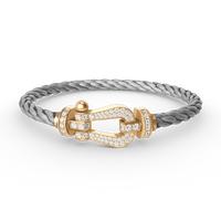 [Aethel jewelry]FORCE LARGE HORSESHOE FULL DIAMOND BRACELET GOLD