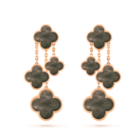[Aethel jewelry]CLOVER EARRINGS DARK MOP 4 MOTIFS ROSE GOLD