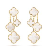 [Aethel jewelry]CLOVER EARRINGS WHITE MOP 4 MOTIFS GOLD