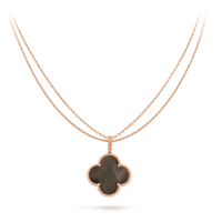 [Aethel jewelry]CLOVER 25MM GOLD DARK MOP BIG CLOVER NECKLACE