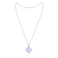 [Aethel jewelry]CLOVER SILVER CHALCEDONY BIG CLOVER NECKLACE